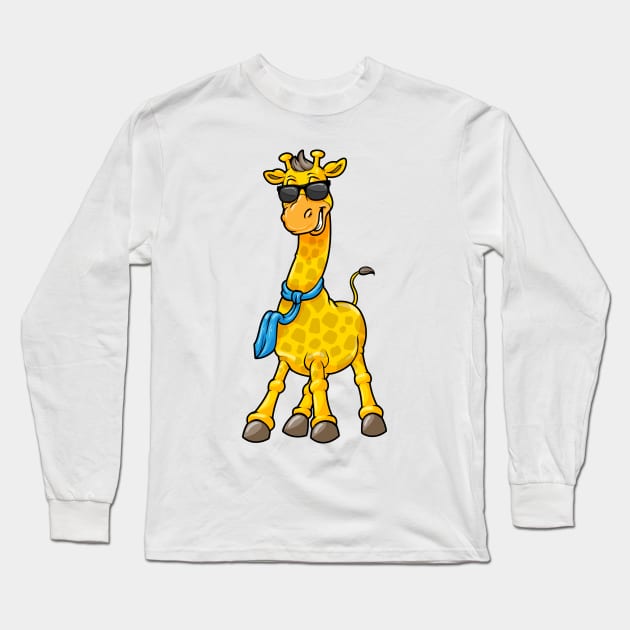 Giraffe Sunglasses Scarf Long Sleeve T-Shirt by Markus Schnabel